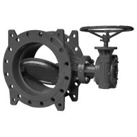 Затвор дисковый поворотный двухэксцентриковы, серии TL42R, TAFLINE, DN300 PN16, фланцевый с редуктором