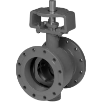 Кран эксцентриковый полусферический фланцевый, серии TL34-F, TAFLINE, DN100 PN16, с голым штоком