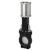 Шиберная задвижка межфланцевая, двусторонняя, серии TL81, TAFLINE,  DN100 PN10, с пневмоприводом