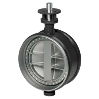 Затвор поворотный дисковый трехэксцентриковый TAFLINE, серии TL63, DN100 PN16, под приварку, голый шток, корпус, диск - сталь