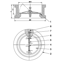 Клапан обратный двухстворчатый межфланцевый, серии TL51, TAFLINE, DN100 PN16