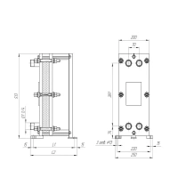 Теплообменник пластинчатый разборный, Tafline TAF-04 Рама №1, DN32