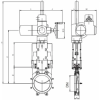Задвижка шиберная двусторонняя межфланцевая, серии TL81-A, TAFLINE, DN100 PN10, с электроприводом