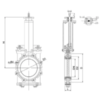 Шиберная задвижка фланцевая двусторонняя, серии TL81-D, TAFLINE, DN100 PN10, со штурвалом
