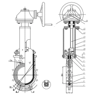 Задвижка шиберная двусторонняя межфланцевая, серии TL81-A, TAFLINE, DN100 PN10, с редуктором