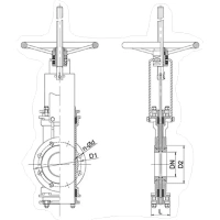 Шиберная задвижка фланцевая односторонняя, серии TL81-C, TAFLINE, DN700 PN10, со штурвалом