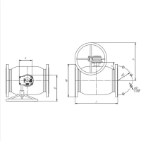 Кран шаровой полнопроходной фланцевый, серии TL31-F, TAFLINE, DN100 PN16, стальной с редуктором