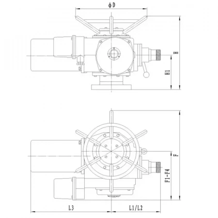 Электропривод-TLZ-TAFLINE, DN2500, многооборотный