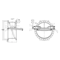 Поворотный обратный клапан с противовесом-TL46-TAFLINE, DN800 PN16, фланцевый