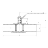 Кран шаровой стандартнопроходной под приварку, серии TL31-W, TAFLINE, DN125 PN25, стальной, с рукояткой